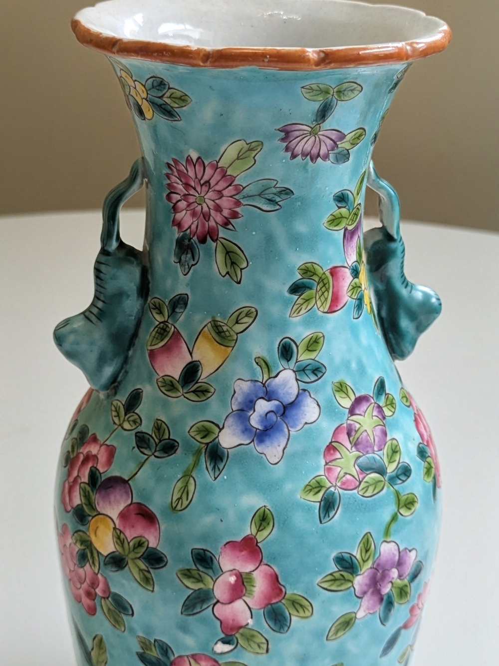 Antique Chinese Peranakan Nyonya Straits Famille Rose Porcelain Vase